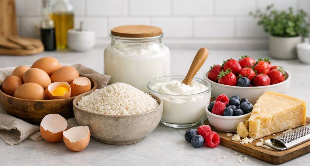 Gesunde Lebensmittel ab 30 in einer modernen Küche